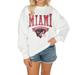 Women's Gameday Couture White Miami University RedHawks Good Vibes Premium Fleece Drop Shoulder Pullover Sweatshirt