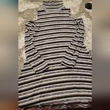 American Eagle Outfitters Dresses | Aeo Soft & Sexy Plush Cold Shoulder Striped Dress Size Medium | Color: Black/Gray | Size: M