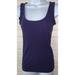 J. Crew Tops | J Crew Sz Xs Purple Ribbed Ruffle Tank Top Knit Shirt Cotton Stretch L9582 Euc | Color: Purple | Size: Xs