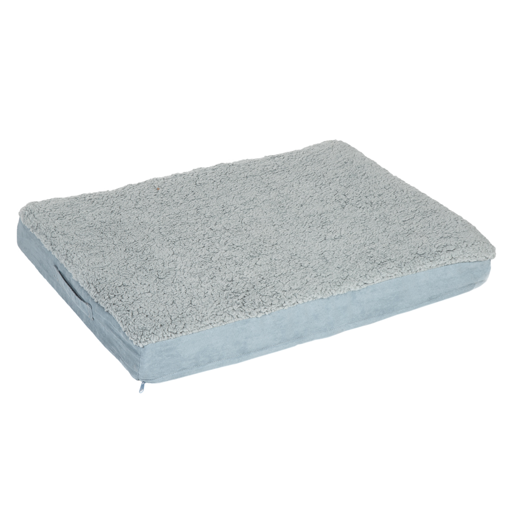 Small Rectangular Memory Grey Foam Dog Bed 72x50x9.5cm