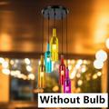 FETCOI Color Glass Beer Bottle Chandelier 5 Heads Glass and Metal Suspension Device Ceiling Glass Ceiling Light Fixture Chandelier(Round)