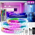 Led Strip Lights for bedroom 65.6ft(20M) 5050 SMD RGB Flexible LED Tape Lightswith DC12V Power Supply 44Key IR Remote Controller for Under Cabinet Lighting Bedroom Living Room