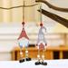 Yirtree Wooden Pendant Creative Rope Legs Christmas Decoration Wooden Old Man with Hat Christmas Pendant for Gifts