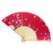 Home Decor Vintage Bamboo Folding Hand Held Flower Fan Chinese Dance Party Pocket Gifts