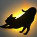 Cat Night Light Black Cat Silhouette Lamp Wall Decor for Home Living Room Hallway Kitchen BedroomCat Lovers Metal Cat Decorations