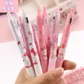 Yatniee – stylo chat chat rose stylo à encre noire fournitures scolaires pour filles papeterie