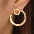 Boucles d'oreilles rondes en or 2 en 1 pour femmes boucles d'oreilles en métal bijoux d'oreille de