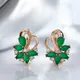 Boucles d'oreilles pendantes en pierre naturelle verte bohème pour femme or rose serrure anglaise