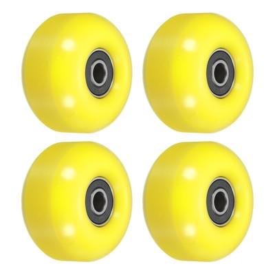 52mm Skateboard Wheels with Bearings Street Wheels Cruiser 95A Yellow Black 4pcs