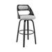 26 Inch Leatherette Barstool with Cut Out Back