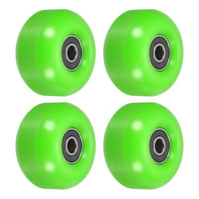 52mm Skateboard Wheels with Bearings Street Wheels Cruiser 95A, Green Black 4pcs