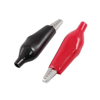 10 Pcs Insulated Electrical Alligator Clips Large-sized Black Red Clamps - Red, Black, Silver Tone
