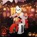 Costway 5 FT Halloween Inflatable Ghost Riding on Motor Bike Yard - See Details