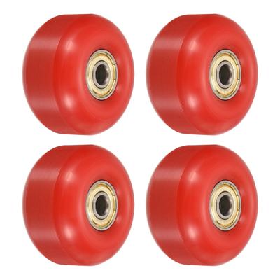 52mm Skateboard Wheels with Bearings Street Wheels Cruiser 95A, Red Golden 4pcs