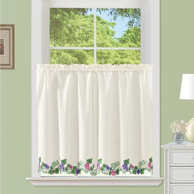 Vineyard Grapes Embroidered Curtains