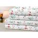 Bibb Home Printed Flannel 4 Piece Sheet Set