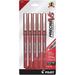 PILOT Precise V5 Stick Liquid Ink Rolling Ball Stick Pens Extra Fine Point (0.5mm) Red Ink 5-Pack (26012)