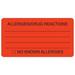 Tabbies Allergy Labels - Allergies/Drug Reactions Fluorescent Red 3-1/4 W x 1-3/4 H Medical Healthcare Labels for Patient Files 250 Labels/Roll (MAP3230
