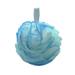 Duslogis Bath Shower Loofah Sponge 75g Bath Mesh Pouf Shower Ball Body Scrubber Exfoliating Bath Sponge for Women and Men Blue&White 1Pcs