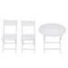 2x 1/12 White Round Table Chairs Furniture Set for Dollhouse Balcony Garden