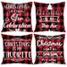 4 PCS Christmas Throw Pillow Cover Pillow Cases Cushion Couch Covers 18 x 18 Inch Buffalo Plaid Snowflake Merry Christmas Deer Christmas Tree Throw Pillow Case for Navidad Decorations