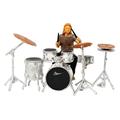 Hand Painted 1:64 Rock Music People Layout Miniature Diorama Fairy Garden Scenery Brown Drummer Set