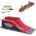 Mini Finger Toy Skateboard Park Ramp Kit Fingerboard Half Pipe Ultimate Parks Training Props Accessories for Kids Adult (Style E)