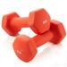 Basics Neoprene Workout Dumbbell Red 5lb Neoprene Hex Dumbbell Hand Weights Set of 2