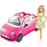 Barbie Fiat 500 Car and Doll Playset - Pink Convertible for Child s Imaginative Play