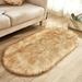 Christmas Saving Clearance! Sruiluo Faux Sheepskin Area Rugs for Bedroom Shaggy Plush Floor Carpet Bedside Rugs Super Soft Non-Slip Quick-Drying Room Decor Khaki 23.6x15.7