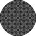 Ahgly Company Machine Washable Indoor Round Transitional Charcoal Black Area Rugs 8 Round