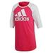 Adidas Women s Cotton 3/4-Sleeve Baseball T-Shirt Various Sizes: S/Pink