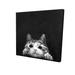 Curious Cat - Wrapped Canvas Print Canvas in Black/Gray/White Begin Edition International Inc | 32 H x 32 W x 1.5 D in | Wayfair 2080-3232-AN196