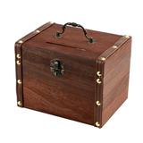 Organization and Storage Large Money Wooden Box With Lock Wood Bank Savings P iggy Handmade Carving