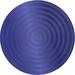 Ahgly Company Machine Washable Indoor Round Transitional Cobalt Blue Area Rugs 4 Round