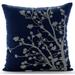 Navy Blue Throw Pillow Cover Magnolia Flower Floral Theme Pillow Cover 18x18 inch (45x45 cm) Throw Pillow Cover Square Cotton Linen Pillow Cover Couch Floral - Silver Magnolia