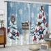 Skearow Christmas Blackout Window Curtain Slot Top Window Treatments Rod Pocket Window Drapes Blue W:51 x L:63