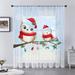 Goory Xmas Voile Window Curtain Slot Top Tulle Window Treatments Rod Pocket Sheer Window Drapes Style-F W:51 x H:94