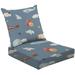 2-Piece Deep Seating Cushion Set Cute kids watercolor for a boy a sky a aerostat dirigible airplanes Outdoor Chair Solid Rectangle Patio Cushion Set