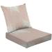 2-Piece Deep Seating Cushion Set Autumn abstract foliage rose gold blush Chic trendy print botanical Outdoor Chair Solid Rectangle Patio Cushion Set
