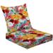 2-Piece Deep Seating Cushion Set Seamless bright flowers drawn by paint Outdoor Chair Solid Rectangle Patio Cushion Set