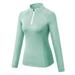 Dog Hoodie Women Women S Winter Fitness Running Yoga Suit Long Sleeve Elastic Tight Stand Collar Sports Sweatshirt Top Three Quarter Sleeve Sweatshirt Women Green M