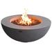 Elementi Lunar Propane Fire Pit for Outside Outdoor Fire Pit Table Smokeless Fire Pit Concrete Round Fire Bowl Patio Heater Fireplace 45000 BTUs - Grey 42 x 42 Inches