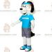 BIGGYMONKEYâ„¢ Mascot Costume White and Black Dog In Sportswear With Headband