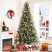 The Holiday Aisle® Snow Flocked Christmas Tree w/ Lights, Christmas Tree w/ Pinecones w/ Stand, Metal in Gray | 57 W in | Wayfair