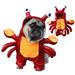Dog Cat Crab Costume Pet Halloween Cosplay Dress Puppy Red Hoodie Warm Outfits Clothes
