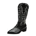 TAIAOJING Women Boots Boots For Embroidered Vintage Cowgril Cowboy Western Boots Motorcycle Boots Casual Shoes