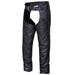 UNIK Men s Deep Pocket Adjustable Buffalo Leather Motorcycle Chaps - Black (XL)