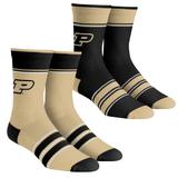 Youth Rock Em Socks Purdue Boilermakers Multi-Stripe 2-Pack Team Crew Sock Set