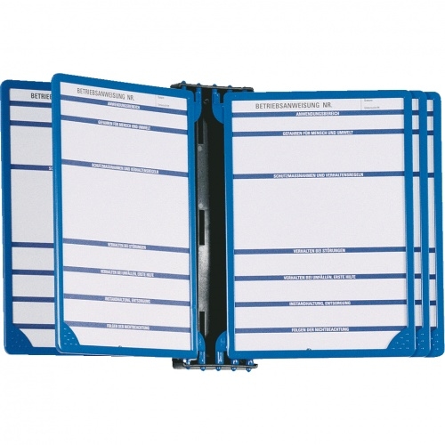 Klapprahmen, m.Wandhalterung, f.Maschinenbetriebsanweisungen, blau, Kunststoff, A4 Image